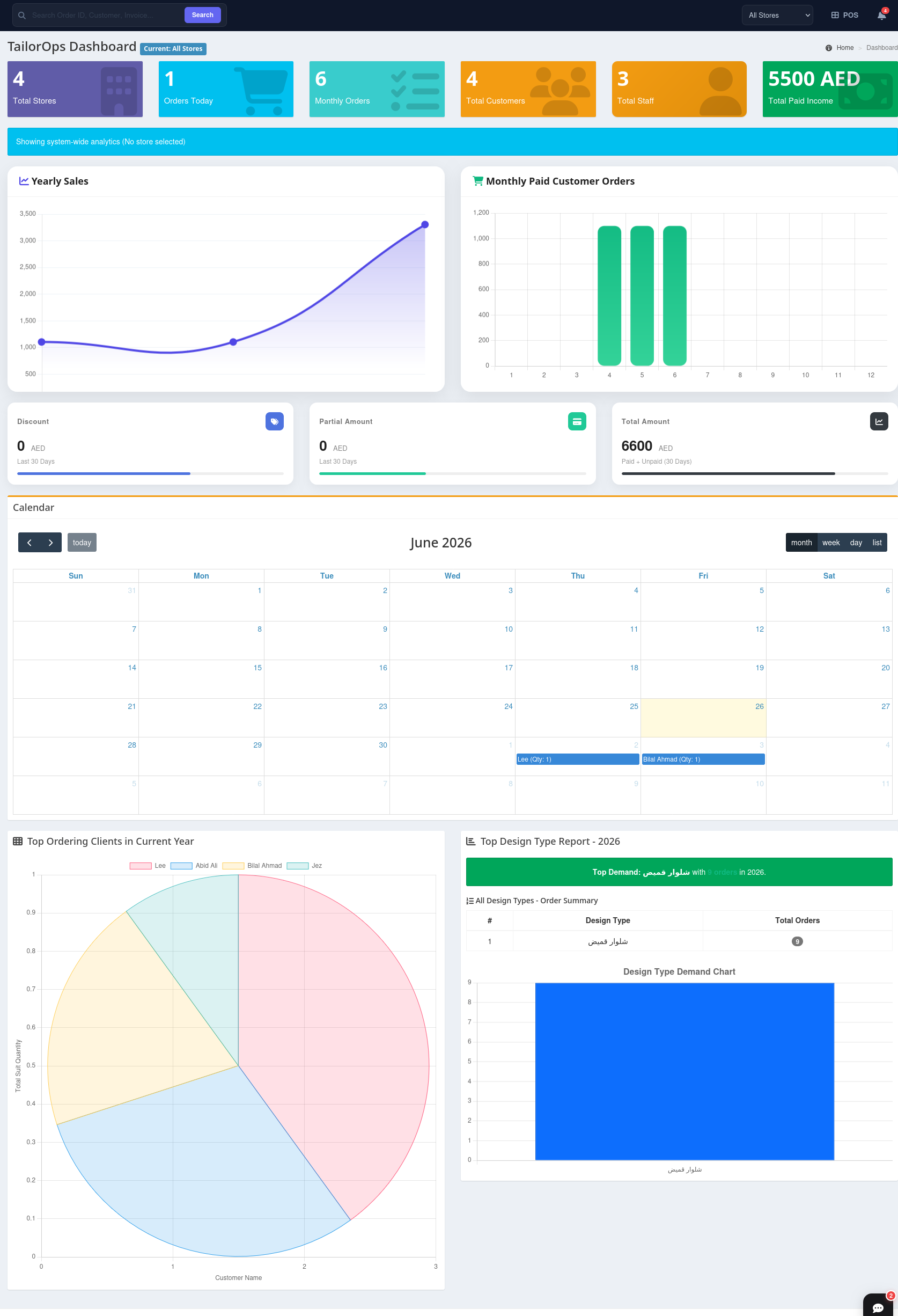 TailorOps Dashboard Interface